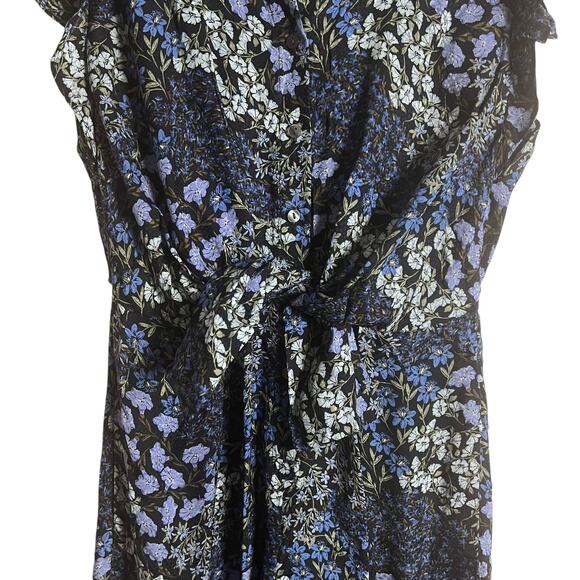 Rebecca Taylor Ava Blue Floral Print Wide Leg Silk Jumpsuit Size 0 - Picture 8 of 13